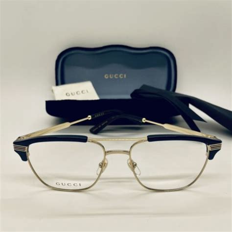 gucci 0241o|Gucci™ GG0241O 002 54 Gold Eyeglasses .